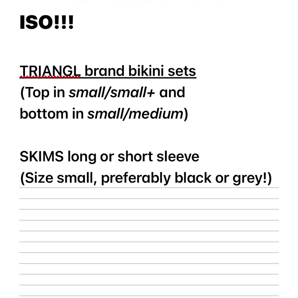 IN SEARCH OF TRIANGL BIKINIS